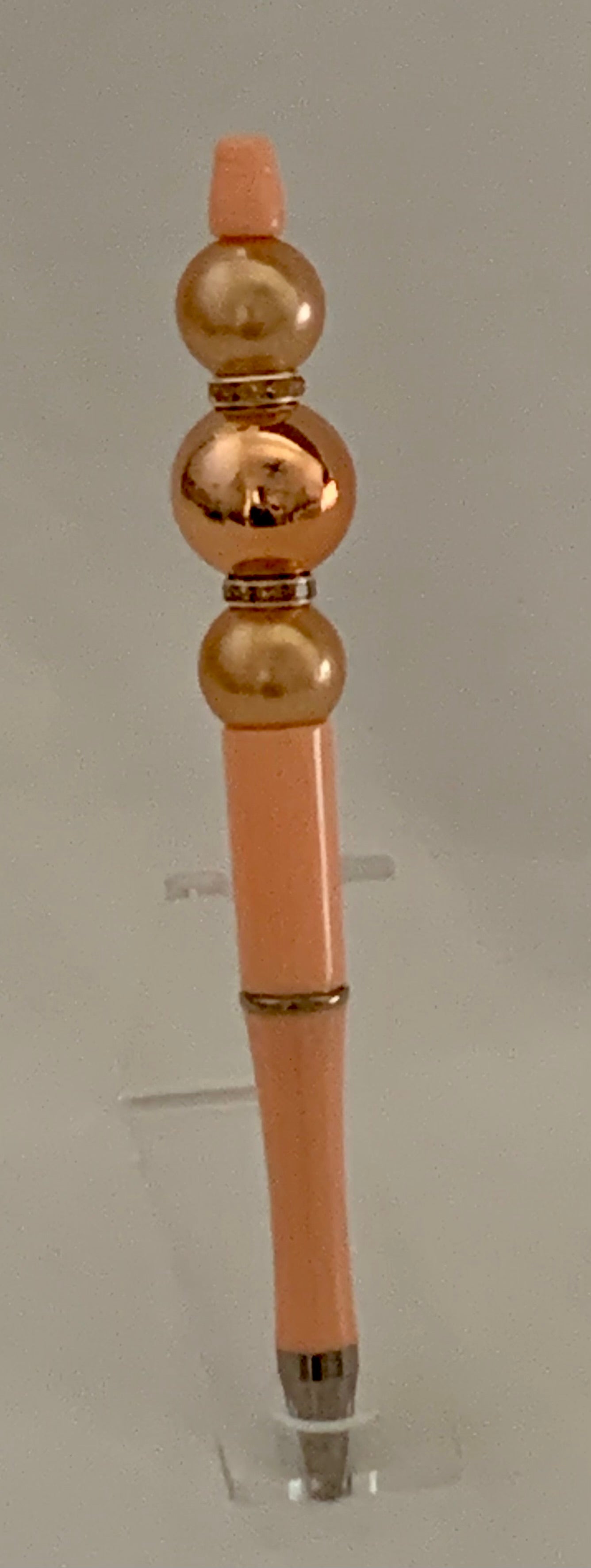 Handmade Rose Gold Pearl Beaded Pen - Blush Pink & Rose Gold