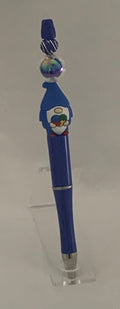 Handmade Balloon Gnome Beaded Pen - Royal Blue & Aurora