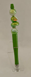 Handmade Duck & Pearl Beaded Pen - Grass Green & Mint