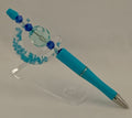 Handmade Crystal & Sapphire Beaded Spinner Pen – Turquoise