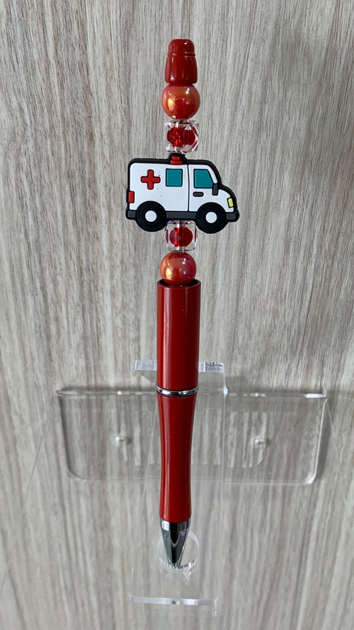 Ambulance Charm Beaded Pen