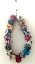 Multicolour Fluffy Pom Pom Beaded Phone Charm