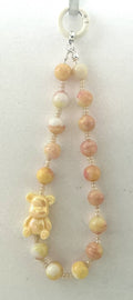Golden Lucky Bear Marble Beaded Phone Charm
