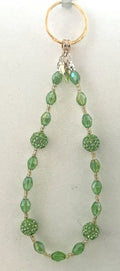 Green Crystal Rhinestone Beaded Phone Charm