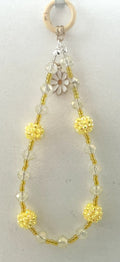 Daisy Yellow Berry Beaded Phone Charm