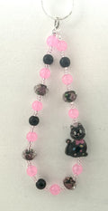 Black Cat Beaded Phone Charm