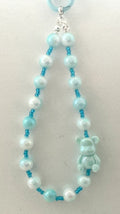 Baby Blue Teddy Bear Beaded Phone Charm