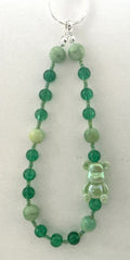Mint Bear Green Jade Beaded Phone Charm