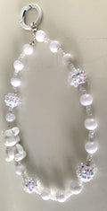 White Bear Crystal Beaded Phone Charm