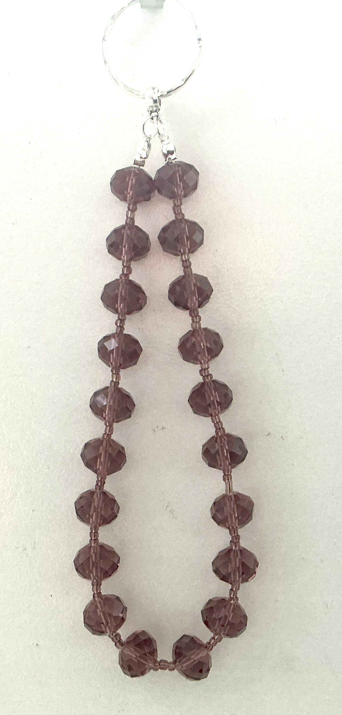 Dark Purple Crystal Beaded Phone Charm