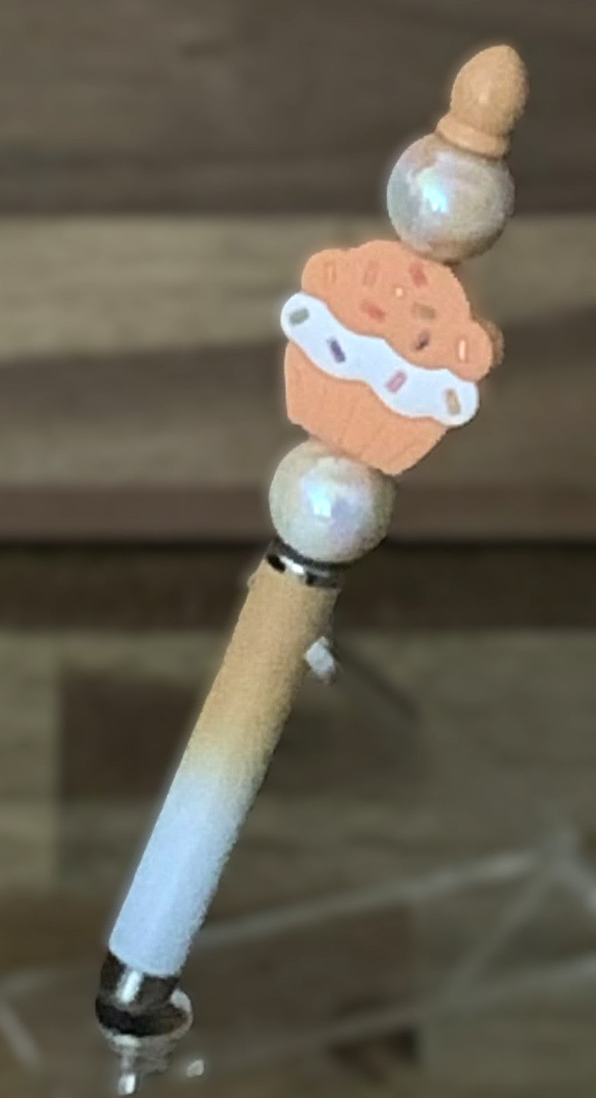 Beaded Stylus Pen – Peach Cupcake
