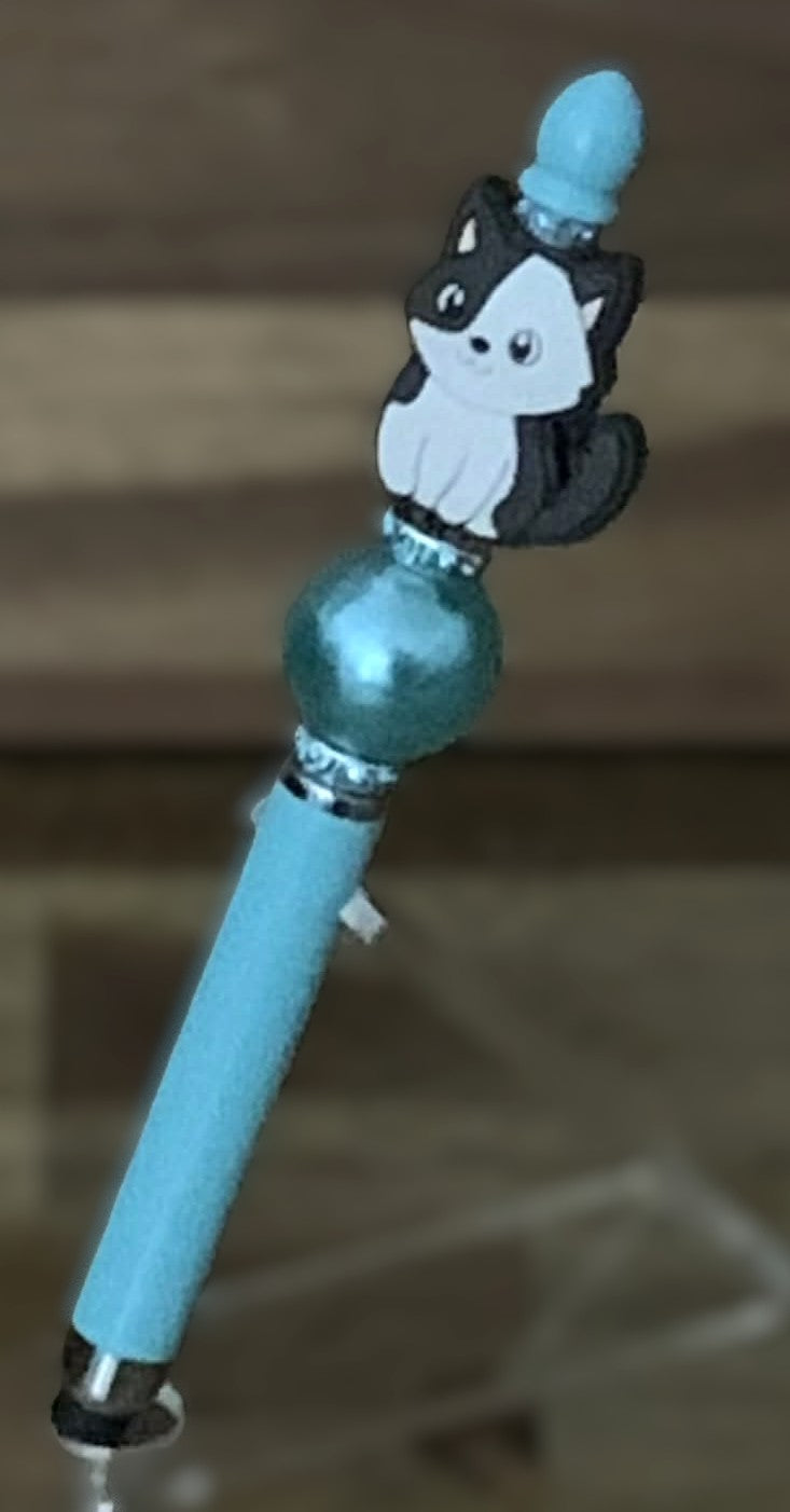 Beaded Stylus Pen – Tuxedo Cat