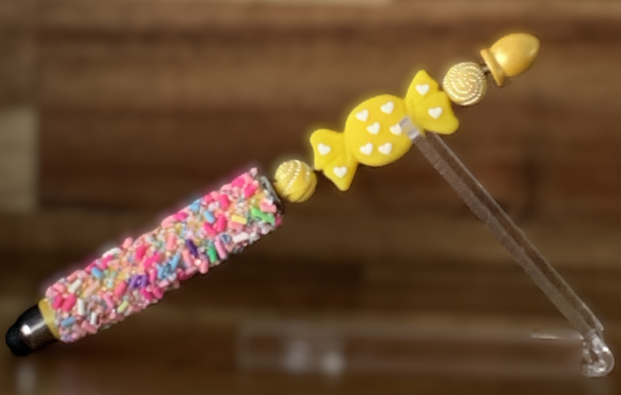 Beaded Stylus Pen – Yellow Candy