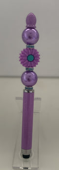 Beaded Stylus Pen – Lilac Daisy