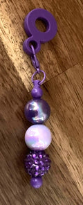 Straw Charm – Purple Rhinestone & Iridescent Pearl Beads