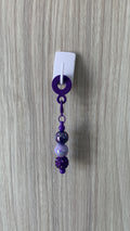 Straw Charm – Purple Rhinestone & Iridescent Pearl Beads