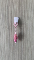 Straw Charm – Blush Pink Iridescent Rhinestone & Pom Pom