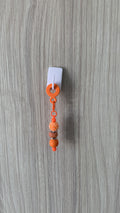 Straw Charm – Orange Rhinestone & Glitter Bead with Silver Spacers