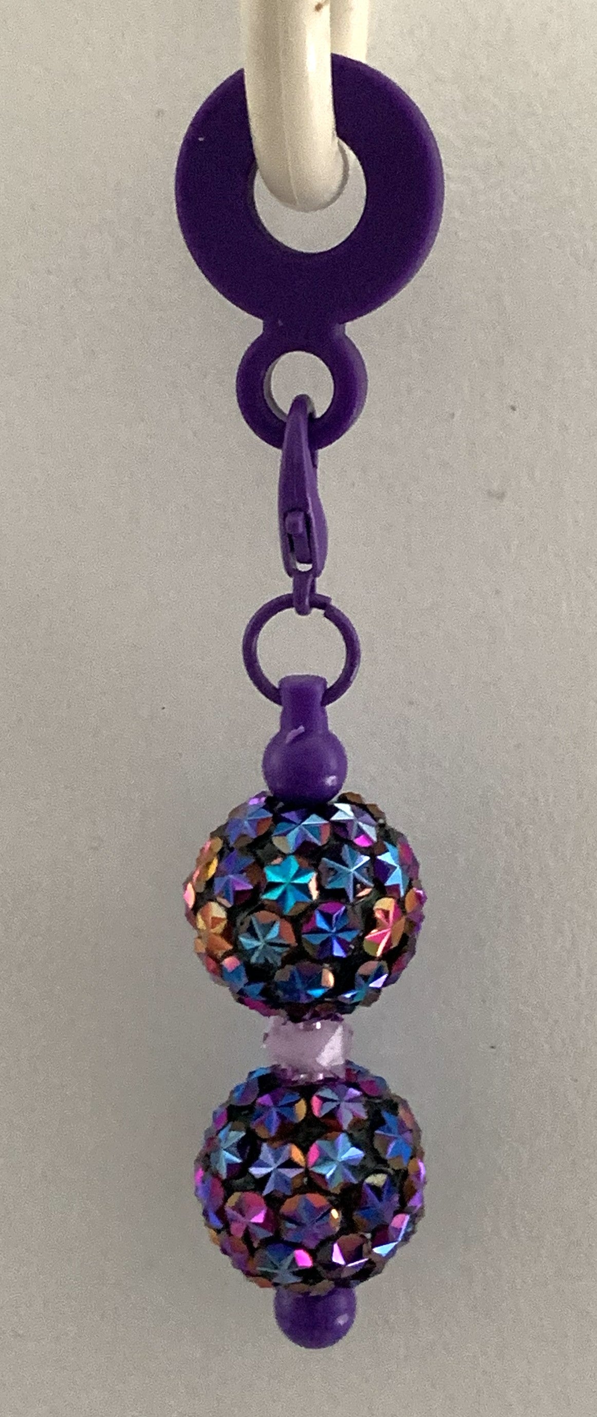 Straw Charm – Galaxy Iridescent Rhinestone Double Ball