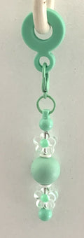 Straw Charm – Mint Green with Clear Daisy Flower Beads
