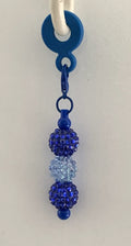 Straw Charm – Cobalt & Light Blue Rhinestone Triple Ball