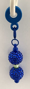 Straw Charm – Royal Blue Rhinestone Double Ball